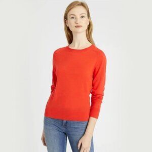 Banana Republic | Poppy Red Silk & Cashmere Blend Crew-Neck Sweater, Size M